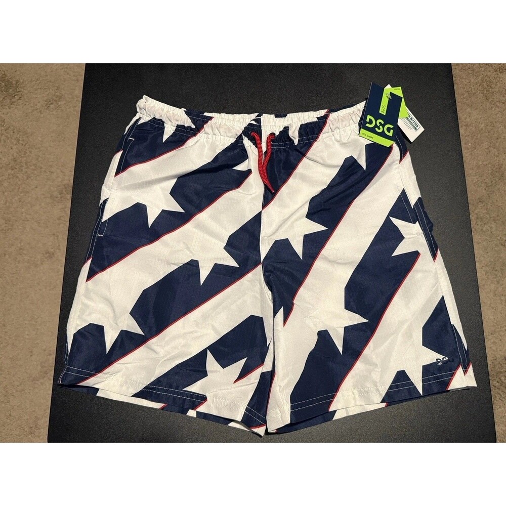 DSG Boys American Flag Swim Trunks XL Red White Blue Stars NWT Free Shipping